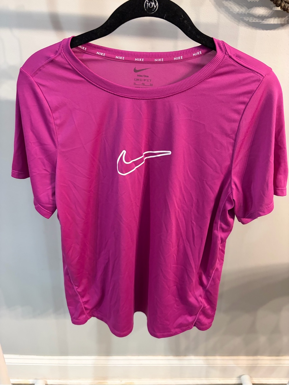 Nike Women’s Magenta Short-Sleeve Dri-FIT Tee with White Swoosh - XL
